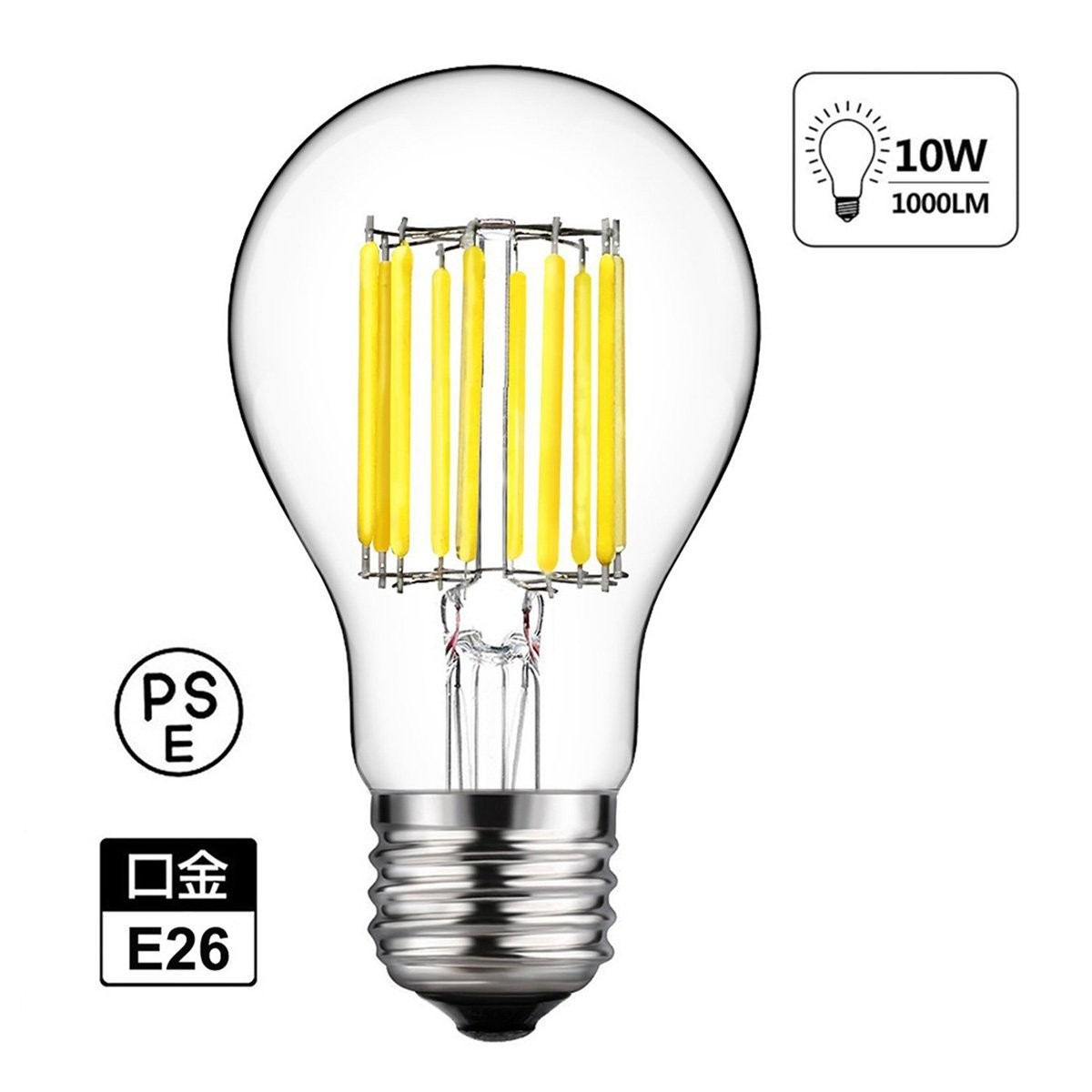 LED 電球10w E26 100w 相当フィラメントクリア 広角360度発光 | 浦崎株式会社